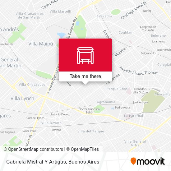 Mapa de Gabriela Mistral Y Artigas