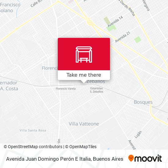 Avenida Juan Domingo Perón E Italia map