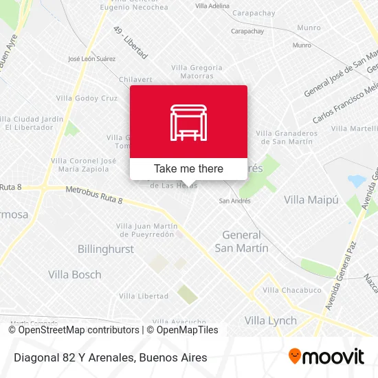 Diagonal 82 Y Arenales map