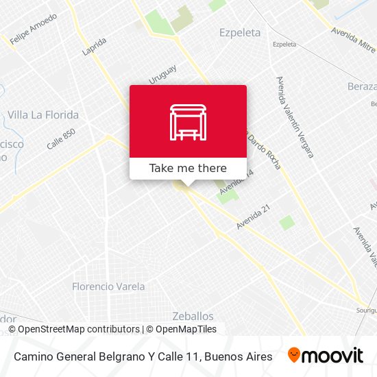 Camino General Belgrano Y Calle 11 map