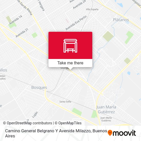 Mapa de Camino General Belgrano Y Avenida Milazzo