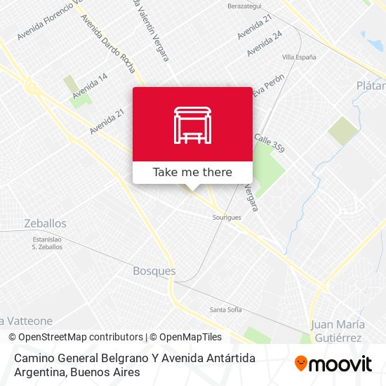 Camino General Belgrano Y Avenida Antártida Argentina map