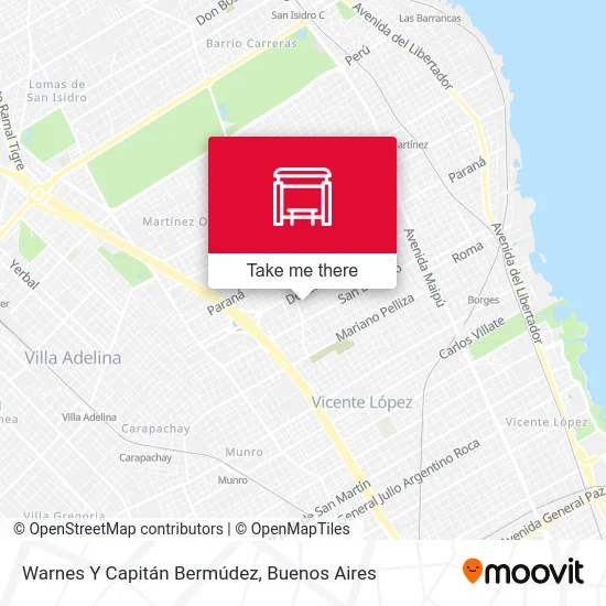 Warnes Y Capitán Bermúdez map