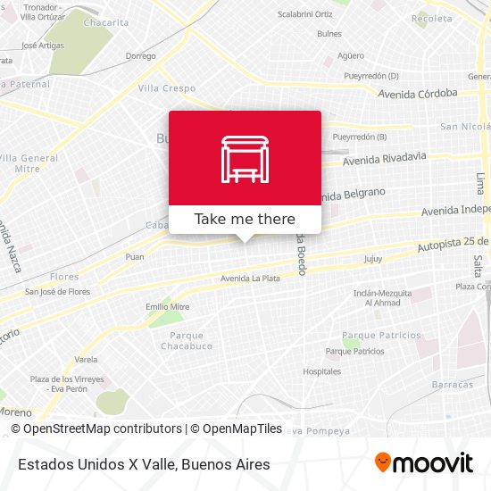 Estados Unidos X Valle map