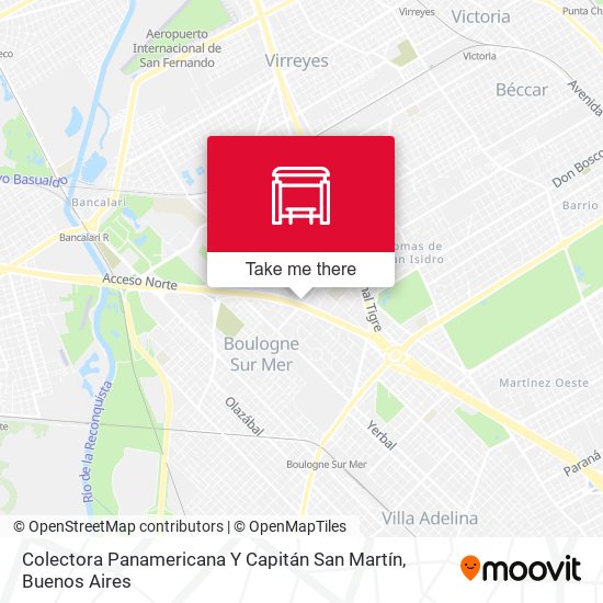 Colectora Panamericana Y Capitán San Martín map