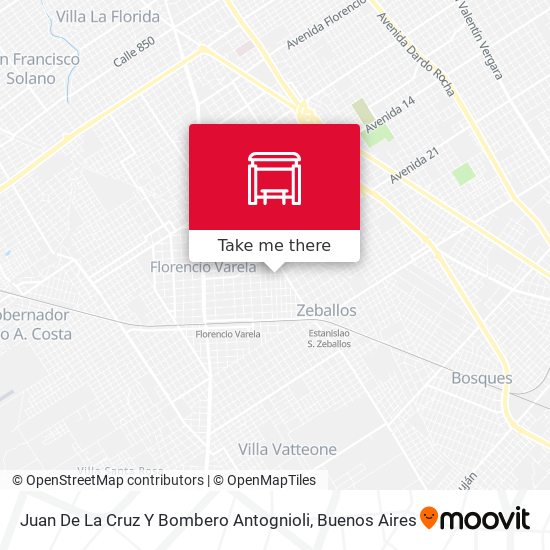 Juan De La Cruz Y Bombero Antognioli map