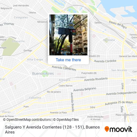 Salguero Y Avenida Corrientes (128 - 151) map
