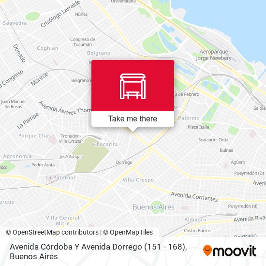 Mapa de Avenida Córdoba Y Avenida Dorrego (151 - 168)