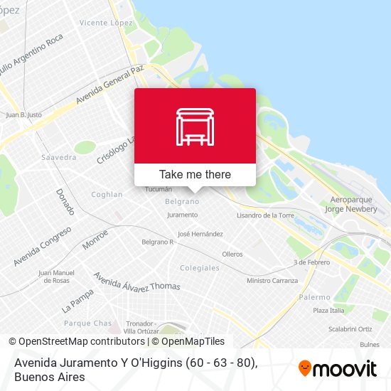 Mapa de Avenida Juramento Y O'Higgins (60 - 63 - 80)