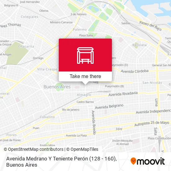 Mapa de Avenida Medrano Y Teniente Perón (128 - 160)