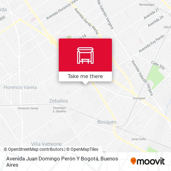 Avenida Juan Domingo Perón Y Bogotá map