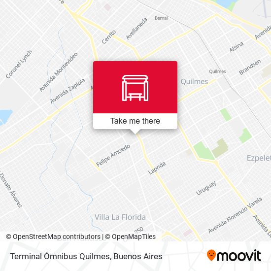 Terminal Ómnibus Quilmes map