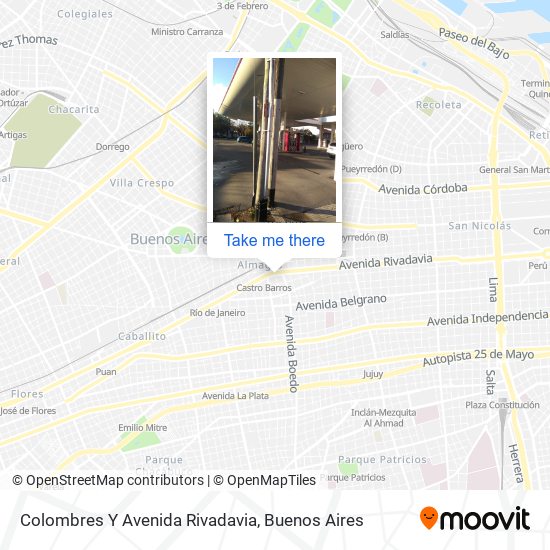 Mapa de Colombres Y Avenida Rivadavia