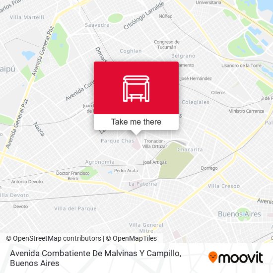 Avenida Combatiente De Malvinas Y Campillo map