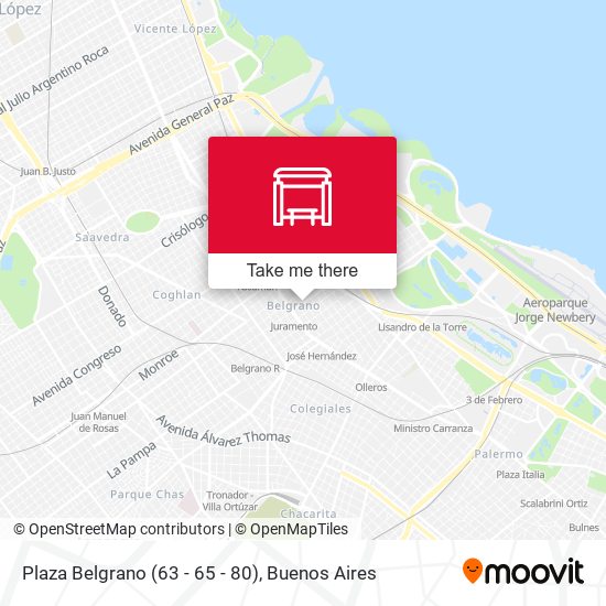 Plaza Belgrano (63 - 65 - 80) map
