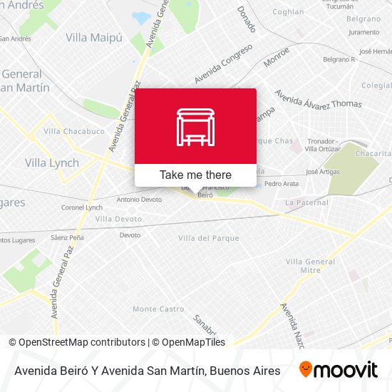 Avenida Beiró Y Avenida San Martín map