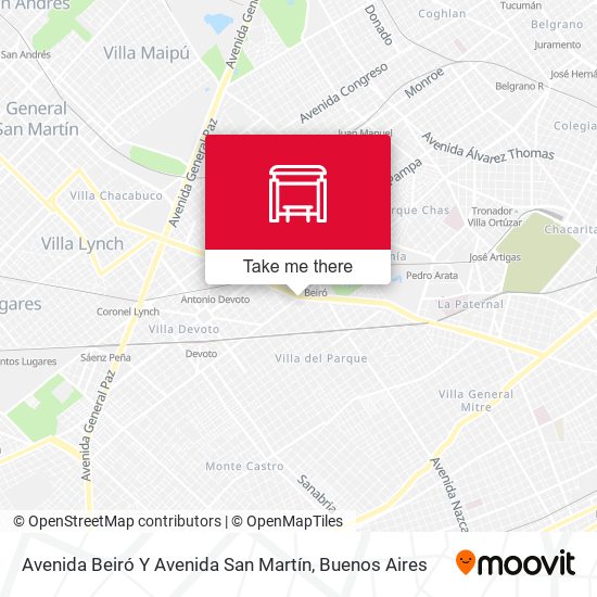 Mapa de Avenida Beiró Y Avenida San Martín