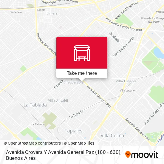 Mapa de Avenida Crovara Y Avenida General Paz (180 - 630)