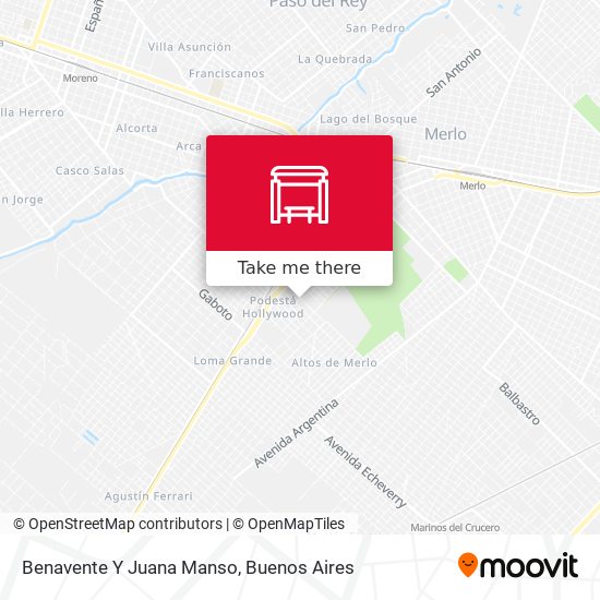 Benavente Y Juana Manso map