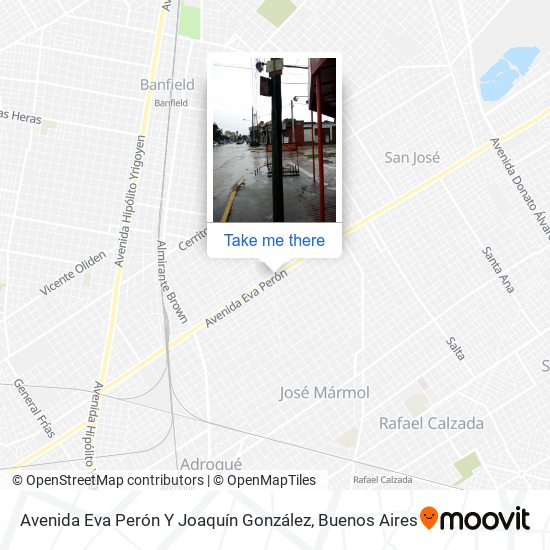 Mapa de Avenida Eva Perón Y Joaquín González