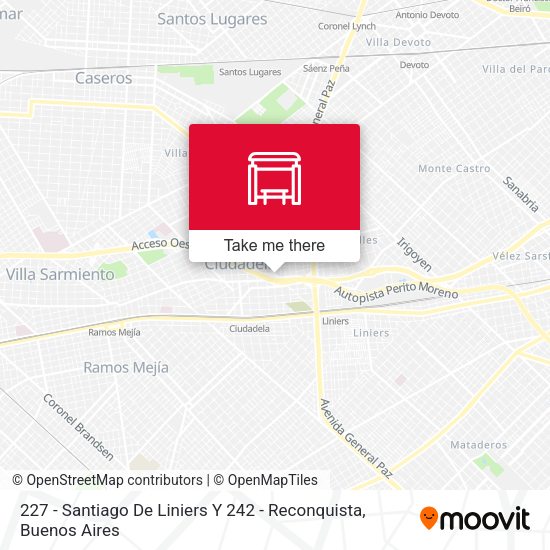 227 - Santiago De Liniers Y 242 - Reconquista map