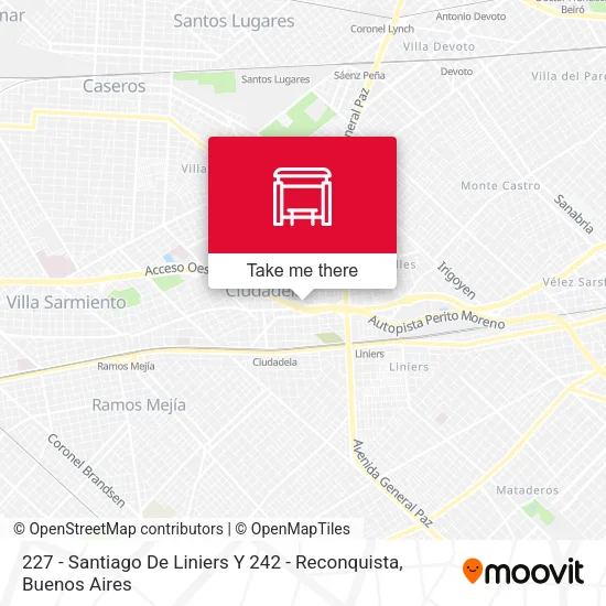 227 - Santiago De Liniers Y 242 - Reconquista map