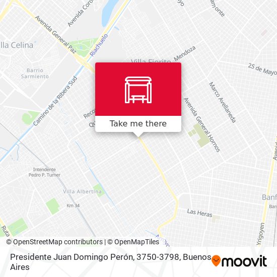 Mapa de Presidente Juan Domingo Perón, 3750-3798
