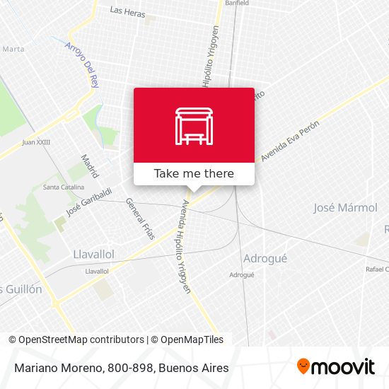 Mariano Moreno, 800-898 map