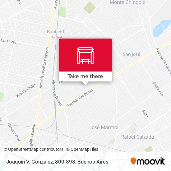 Mapa de Joaquín V. González, 800-898