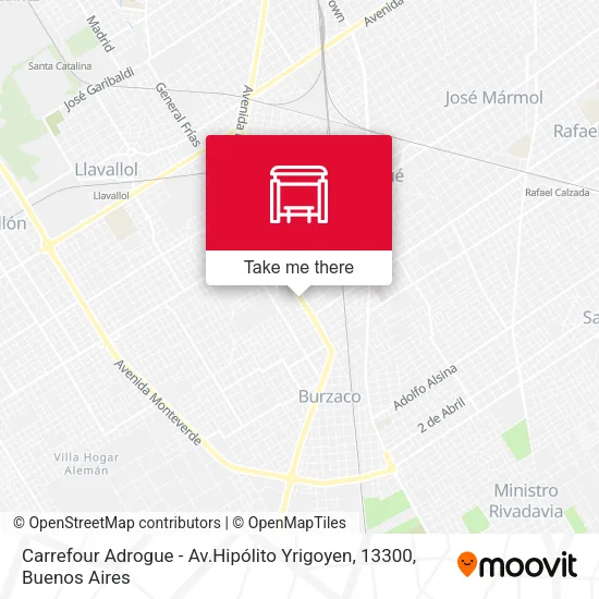 Mapa de Carrefour Adrogue - Av.Hipólito Yrigoyen, 13300