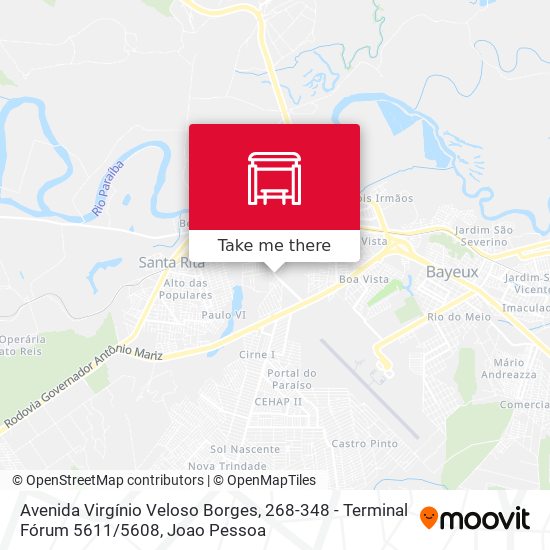 Mapa Avenida Virgínio Veloso Borges, 268-348 - Terminal Fórum 5611 / 5608