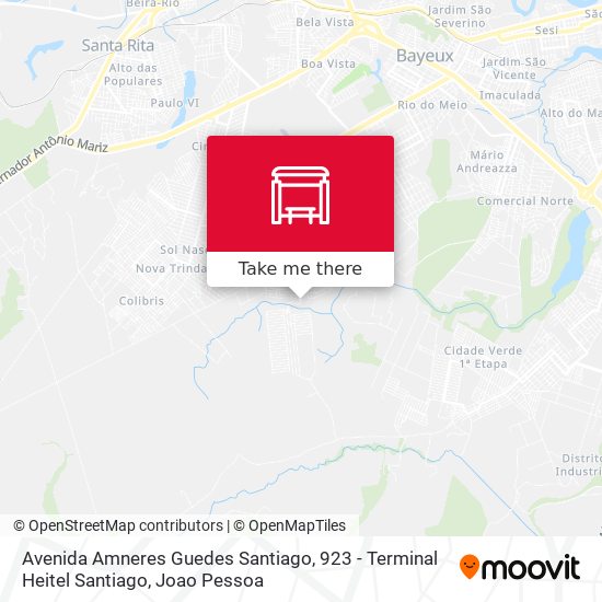 Mapa Avenida Amneres Guedes Santiago, 923 - Terminal Heitel Santiago