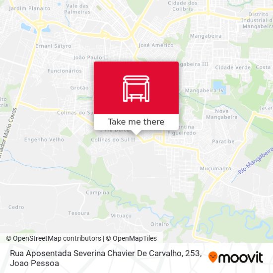 Mapa Rua Aposentada Severina Chavier De Carvalho, 253