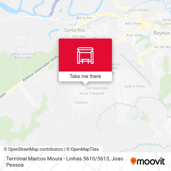 Terminal Marcos Moura - Linhas 5610 / 5613 map