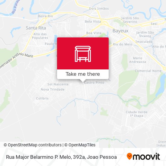 Mapa Rua Major Belarmino P. Melo, 392a