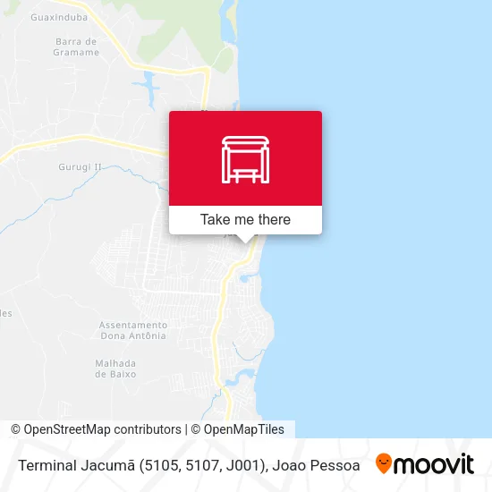 Terminal Jacumã (5105, 5107, J001) map