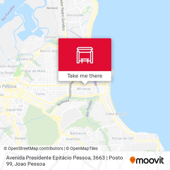 Mapa Avenida Presidente Epitácio Pessoa, 3663 | Posto 99