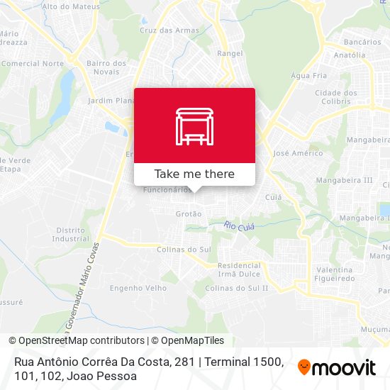 Mapa Rua Antônio Corrêa Da Costa, 281 | Terminal 1500, 101, 102