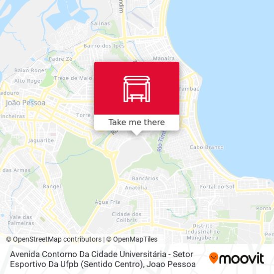 Avenida Contorno Da Cidade Universitária - Setor Esportivo Da Ufpb (Sentido Centro) map