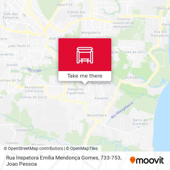 Mapa Rua Inspetora Emília Mendonça Gomes, 733-753
