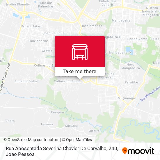 Mapa Rua Aposentada Severina Chavier De Carvalho, 240