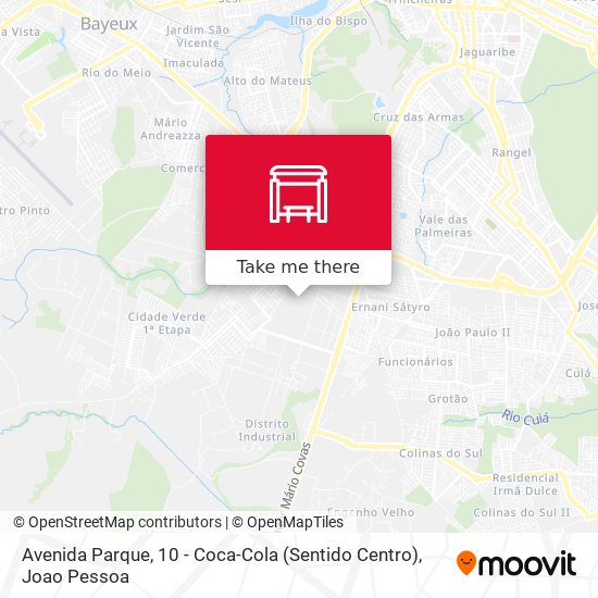 Mapa Avenida Parque, 10 - Coca-Cola (Sentido Centro)