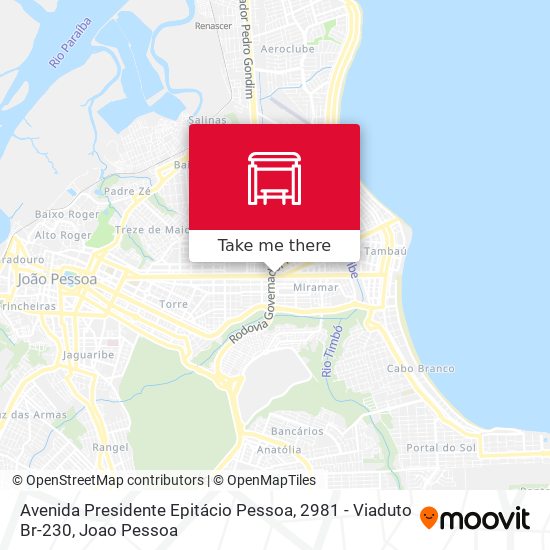 Mapa Avenida Presidente Epitácio Pessoa, 2981 - Viaduto Br-230