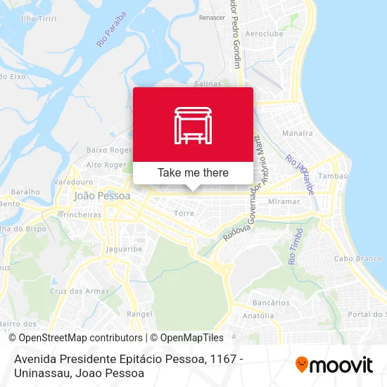 Avenida Presidente Epitácio Pessoa, 1167 - Uninassau map
