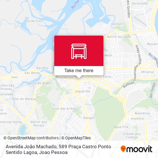 Mapa Avenida João Machado, 589 Praça Castro Ponto Sentido Lagoa