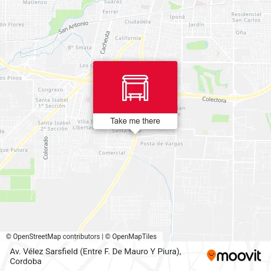 Mapa de Av. Vélez Sarsfield (Entre F. De Mauro Y Piura)