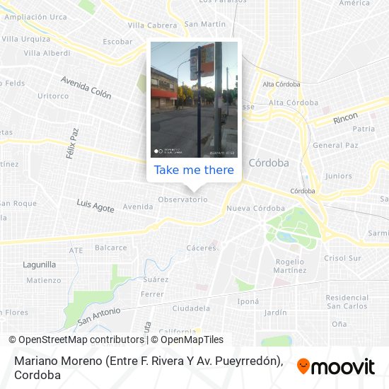 Mapa de Mariano Moreno (Entre F. Rivera Y Av. Pueyrredón)