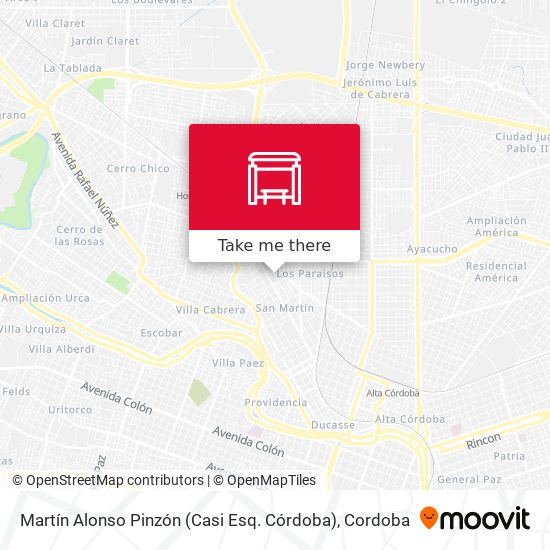 Mapa de Martín Alonso Pinzón (Casi Esq. Córdoba)