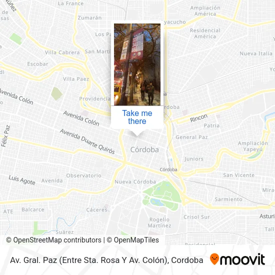 Av. Gral. Paz (Entre Sta. Rosa Y Av. Colón) map