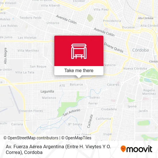 Av. Fuerza Aérea Argentina (Entre H. Vieytes Y O. Correa) map